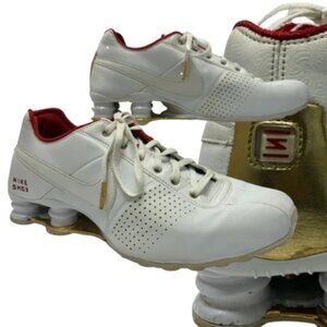 Y2K Vintage Nike Shox White, Red, and Gold Athletic Shoes Size 9